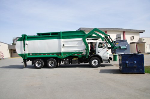 Front view of a Bromley commercial waste collection truck